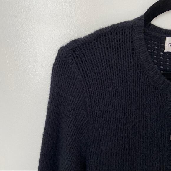 Wool and Angora Black Knit Maxi Cardigan - Picture 3 of 4